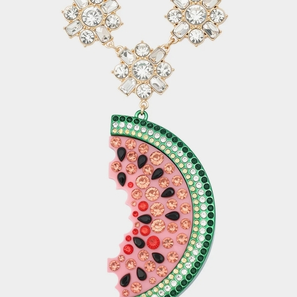 🔹️Betsey Johnson🔹️ BACKYARD WATERMELON PENDANT Necklace - Picture 3 of 4